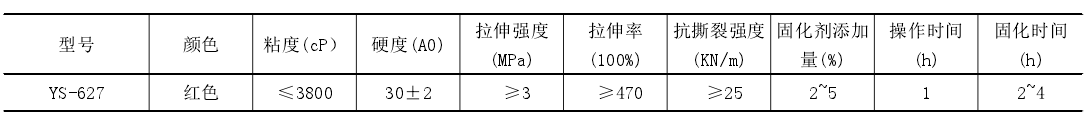 移印硅胶YS-627参数表